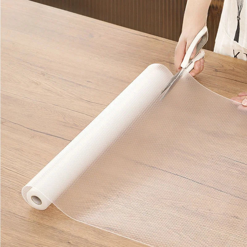 tapis protection transparent gris clair points noirs adhésif moderne réfrigérateur armoire tiroir imperméable