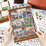 sticker maison repositionnable feuilles stickers illustrations détaillées miniature ambiance chaleureuse animaux meubles plantes objets