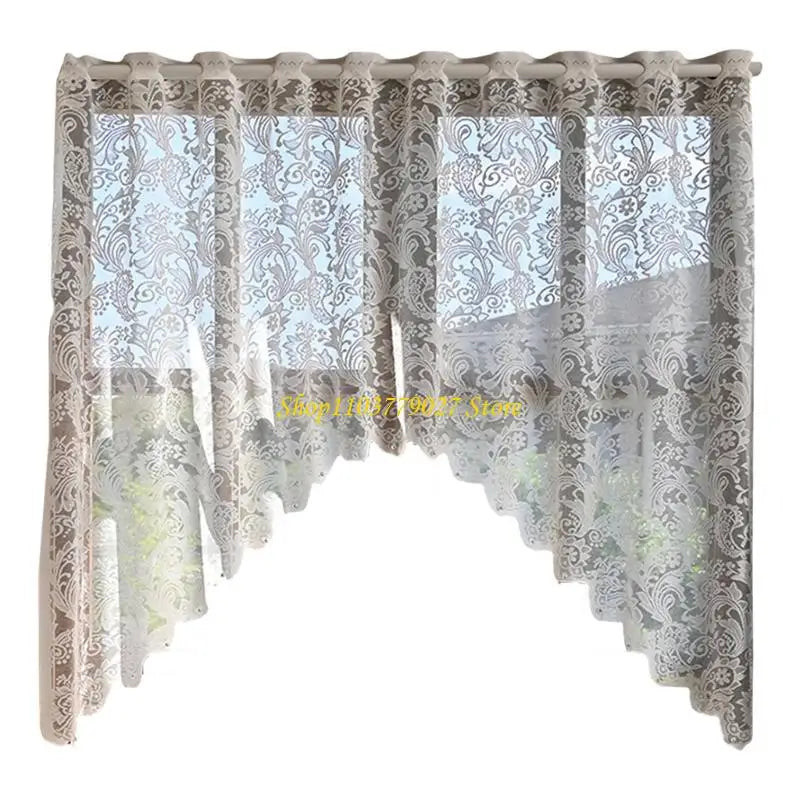 rideau blanc floral transparent dentelle chambre salon facile decoration champêtre