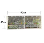 rideau blanc floral fruits papillons ajouré translucide cuisine pastorale polyester