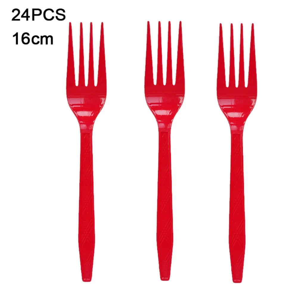 vaisselle noël 24 pièces assiettes fourchettes couteaux serviettes père noël motifs traditionnels rouge blanc