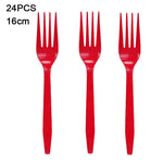 vaisselle noël 24 pièces assiettes fourchettes couteaux serviettes père noël motifs traditionnels rouge blanc