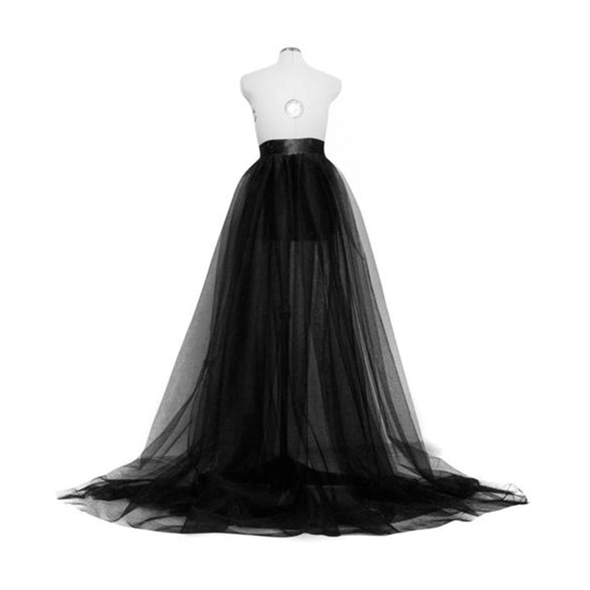 jupe tulle longue femme blanc noir élégante décontractée dentelle transparente soirée cosplay
