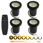 spots led étanches ip65 noirs modernes télécommande extérieur jardin allée
