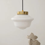 Suspension lumineuse industrielle verre texturé blanc doré bois chambre salon