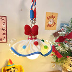 lampe suspendue décorative tulle pois colorés ruban tressé rouge blanc crème bleu vert jaune