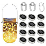lumière solaire bocal forme luciole 18 led ip65 vintage rustique fil cuivre torsadé transparent