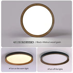 lampe moderne grain bois noir télécommande éclairage quotidien led acrylique fermeture métallique