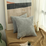taies d'oreiller côtelées marron beige bleu moderne housse coussin lit chambre 45cm carré polyester