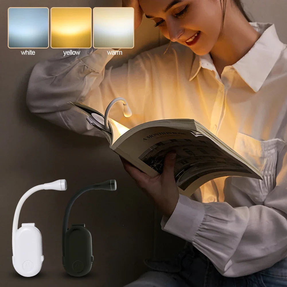 lampe lecture led rechargeable clip portable couleurs blanc noir vert réglable étude