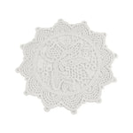 serviettes table vintage brodées fleurs dentelées beige rose clair blanc romantique