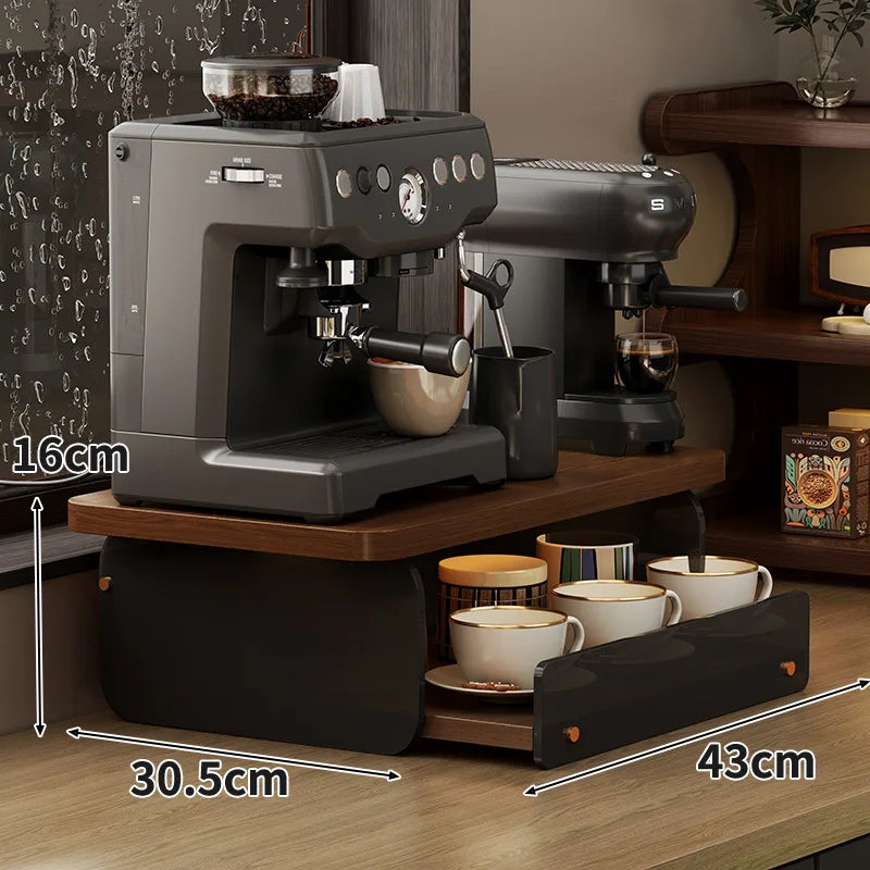 présentoir bois moderne tiroirs vis stockage tasses soucoupes sablés cuisine bar