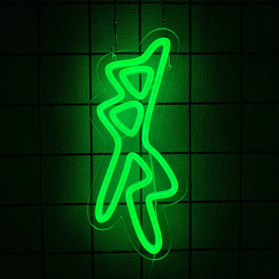 néon lumineux cyberpunk game zone texte abstrait vert bleu jaune rose violet moderne
