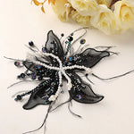 accessoire cheveux fleurs artificielles strass blanc doré élégant décoratif translucent