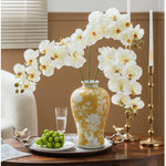 vase table céramique moderne jaune blanc fleurs hydroponique artisanal ornement classique