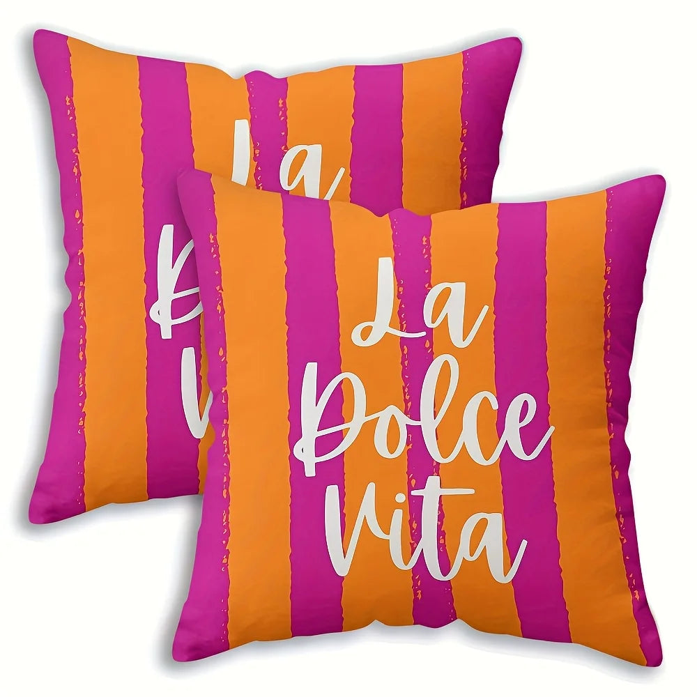 coussins décoratifs rayures orange moderne polyester peachskin 40x40cm 45x45cm 50x50cm 60x60cm chambre salon