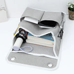 sac rangement mural gris toile lin moderne pliable multiple poches compartments fonctionnel
