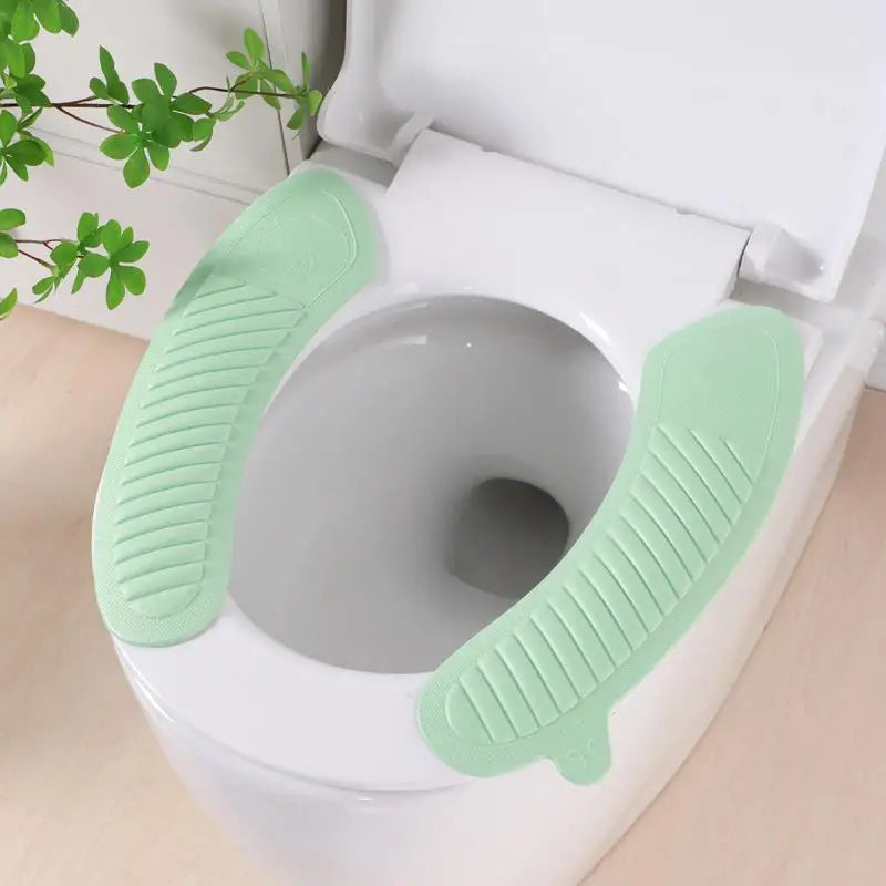 coussin toilette vert pastel texture verticale douce coton lavable réutilisable salle bain confortable