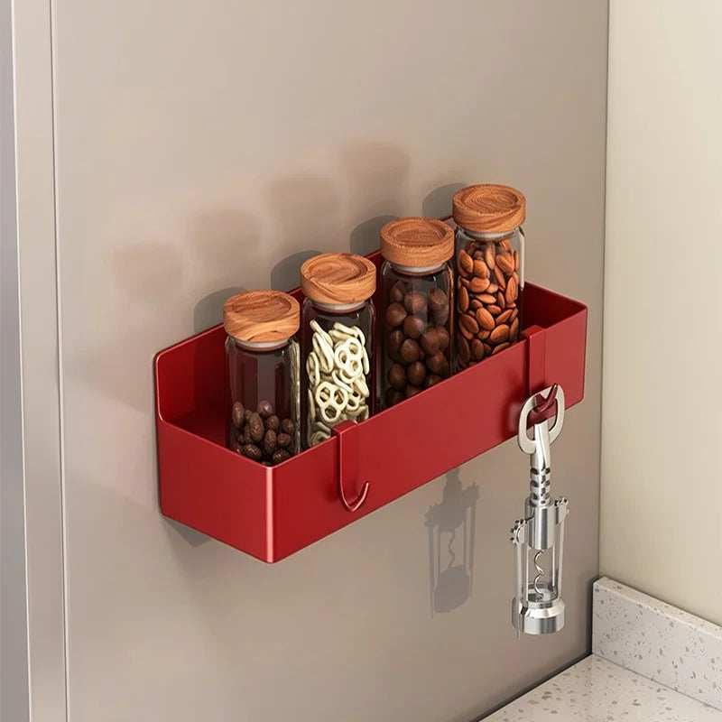 organisateur rangement mural magnétique noir moderne cuisine 26cm 28cm crochets compartiments