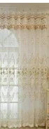 rideau floral transparent polyester broderies classique maison hotelpaque blanc doré 100x250cm