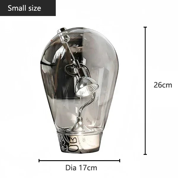 lampe table led transparente moderne interrupteur bouton éclairage minimaliste chromé chambre
