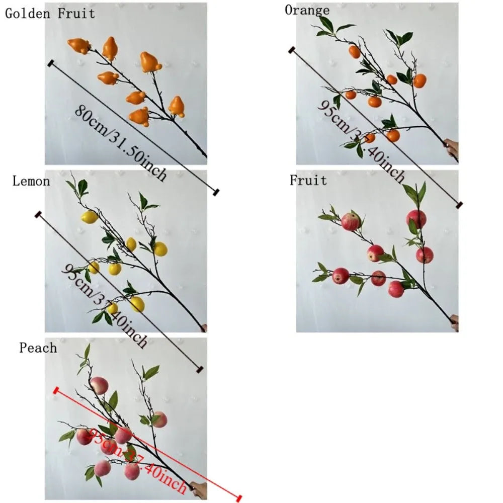 décoration intérieure branches fruits naturels pommes oranges citrons marrons festive maison anniversaire