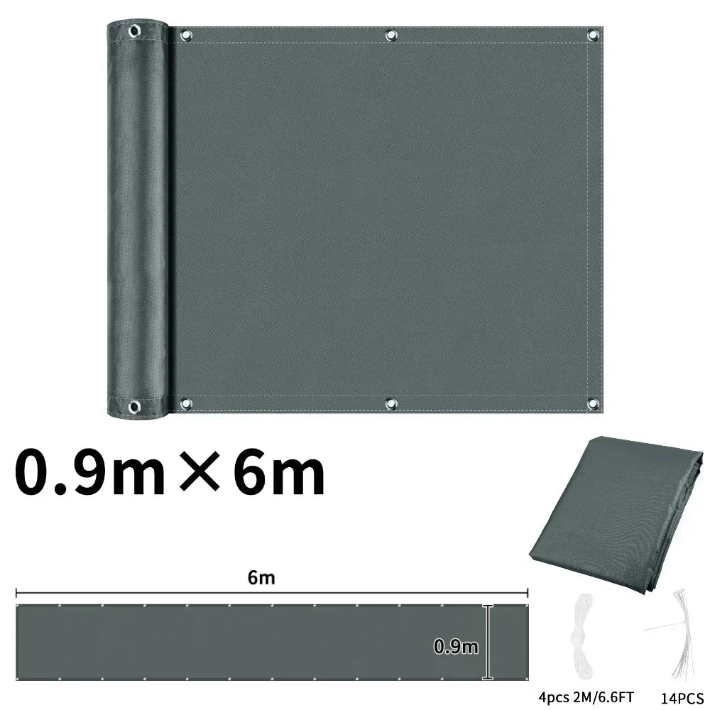 rideau balcon gris rayures moderne clips câbles 90x500cm 90x600cm 90x300cm 75x600cm