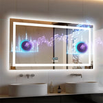 miroir courtoisie led blanc mural moderne notes musicales violettes affichage numérique