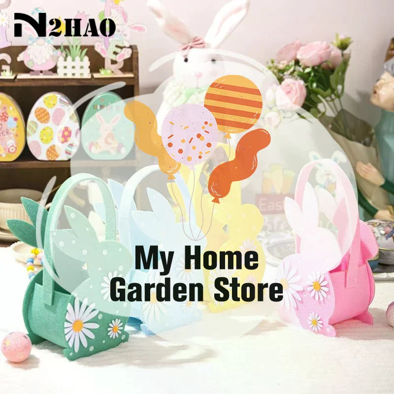 sac main forme lapin fleurs blanches taches noires couleurs vert rose bleu jaune pâques