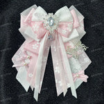 épinglette cheveux bleu clair rose pâle vert pastel papillon strass élégante occasion fête anniversaire