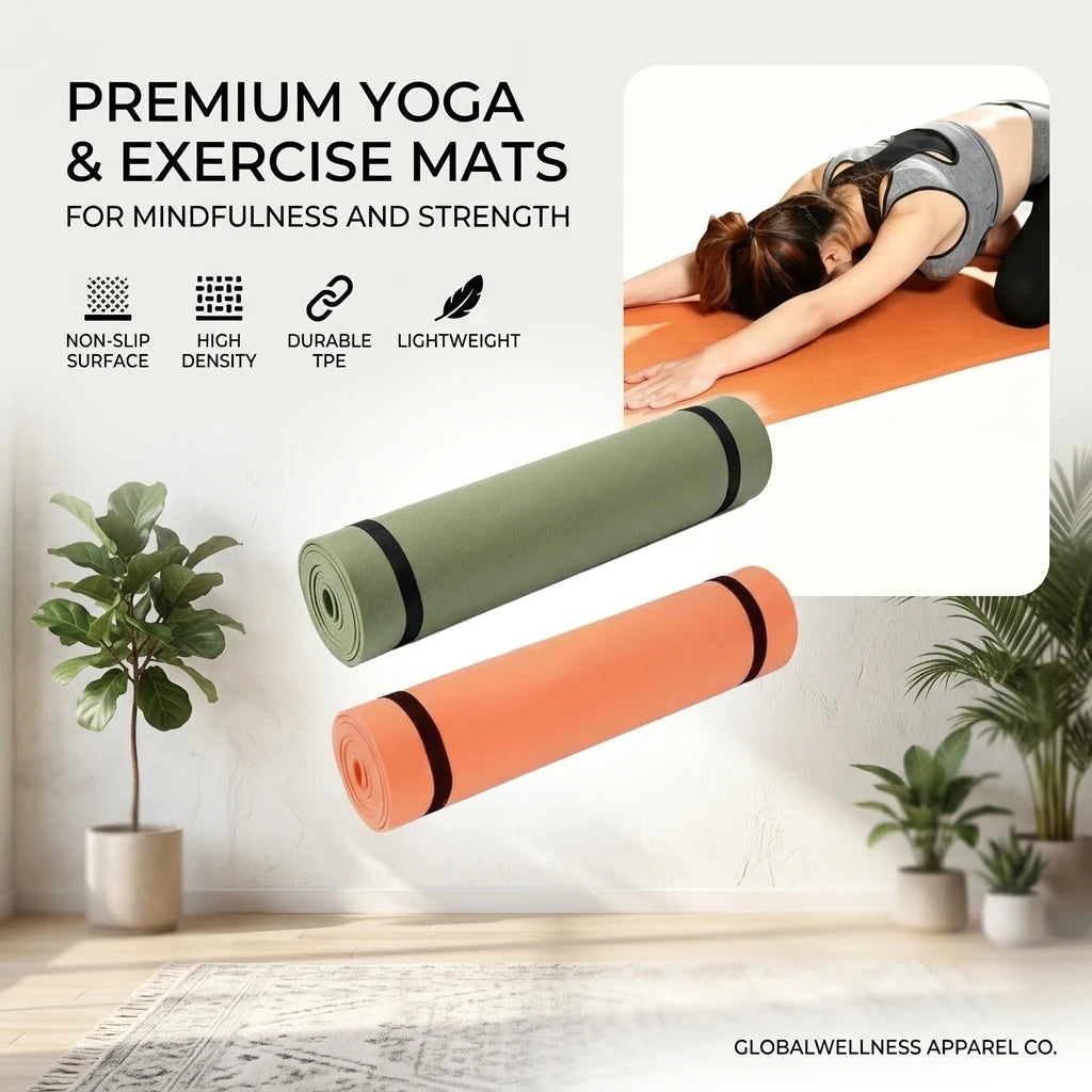 tapis yoga vert olive orange moderne résistant l'humidité surface texturée outdoor fitness pique nique