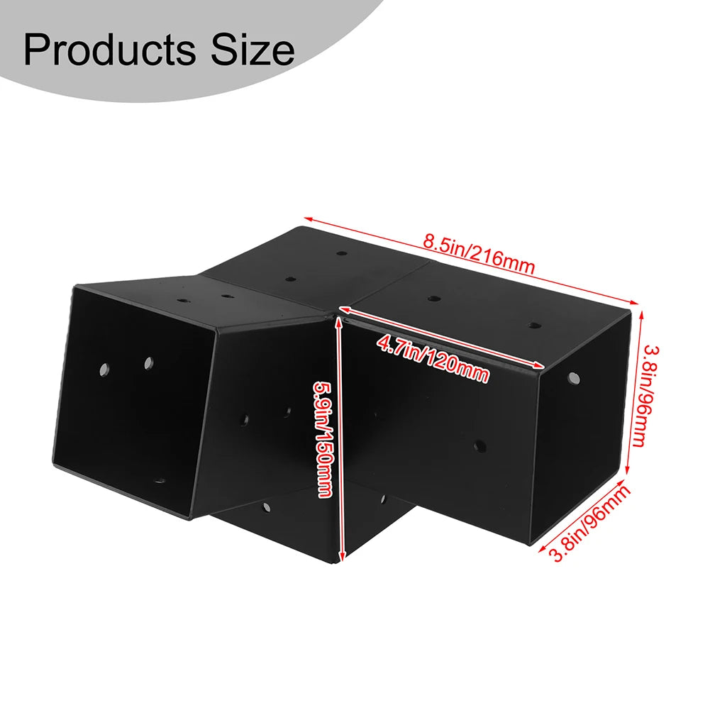 connecteurs métalliques industriels noir fixation poteaux bois équerre support utilitaireextérieur bricolagejardin