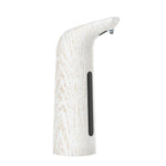 distributeur savon automatique blanc texture bois moderne fenêtre transparente sensoriel infrarouge