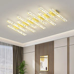plafonnier moderne led blanc doré noir cristaux contemporain fixations invisibles