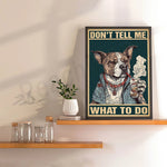 Poster toile chien gangster tatoué vin rétro décoration murale