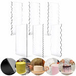 spatules gâteau transparentes décoration bord glaçage peigne lisse outils cuisine blanc classique