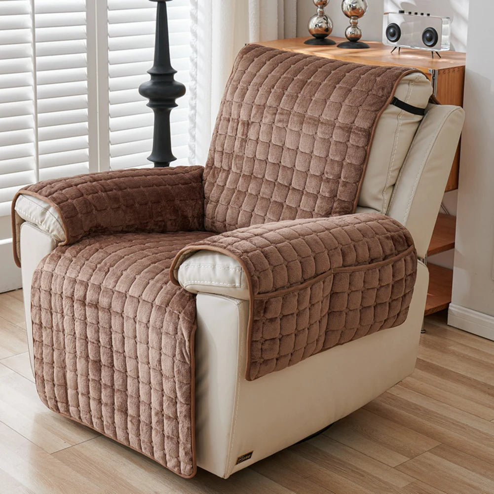 protège siège canapé trois places beige quilté non glissant poches adhésif moderne resistant waterproof
