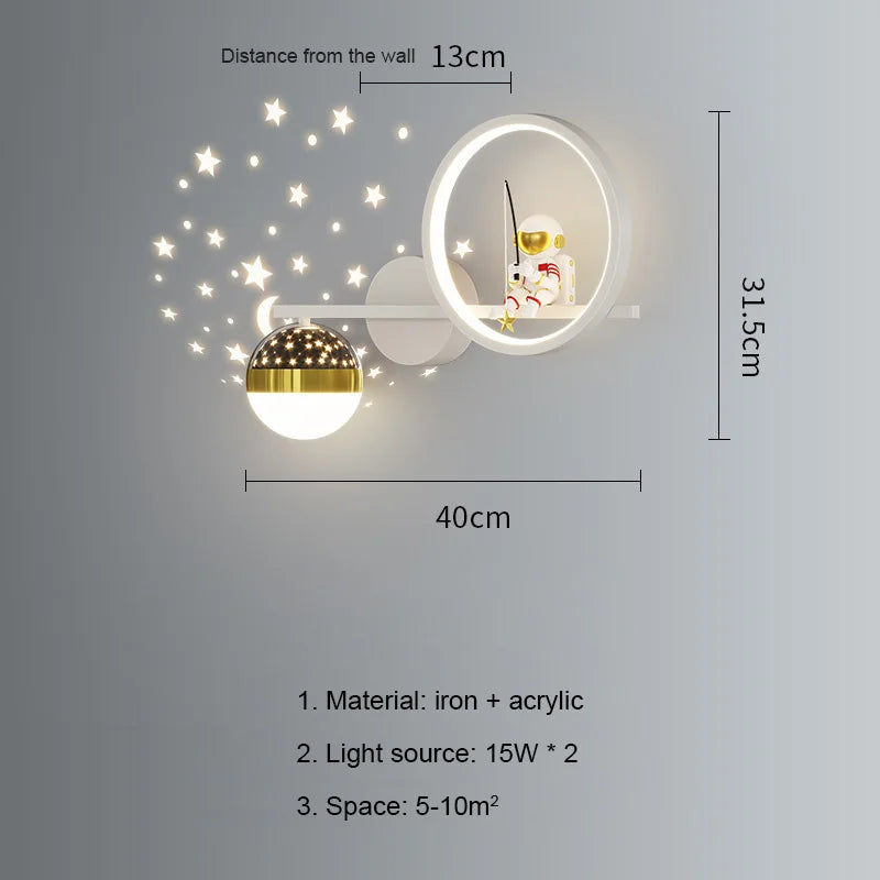 lampe murale moderne blanc doré noir brillante figurine licorne globe lumineux certification sécurité flux