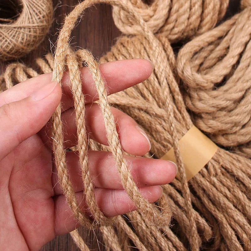 corde jute naturelle 1mm 14mm artisanale rustique décoration maison bricolage macramé fibrée marron clair