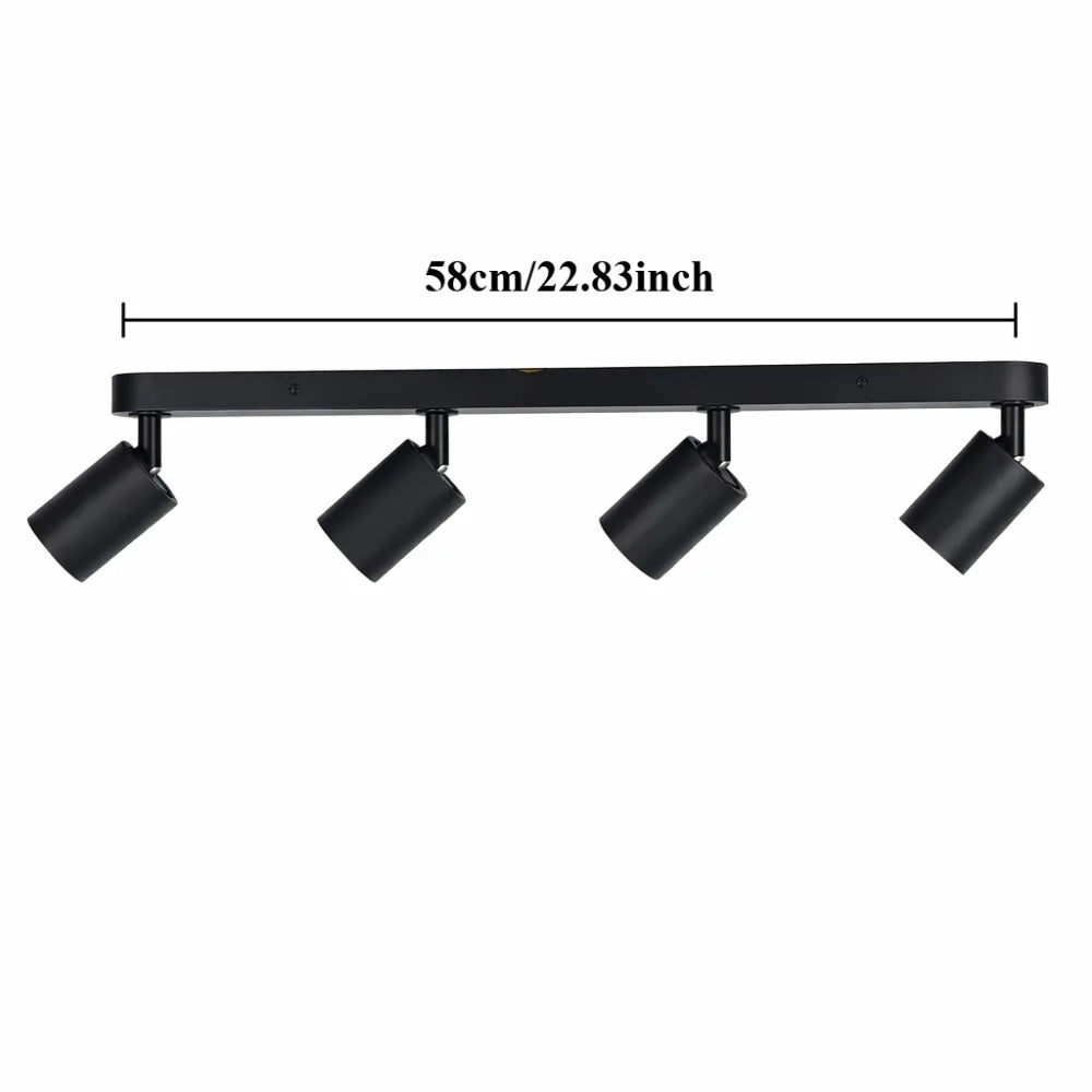 spot led noir moderne interrupteur tactile 58cm longueur opacité mat aluminium