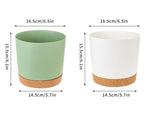 pots fleurs plastique modernes vert clair foncé gris drainage balcon jardin 165cm 145cm 25cm
