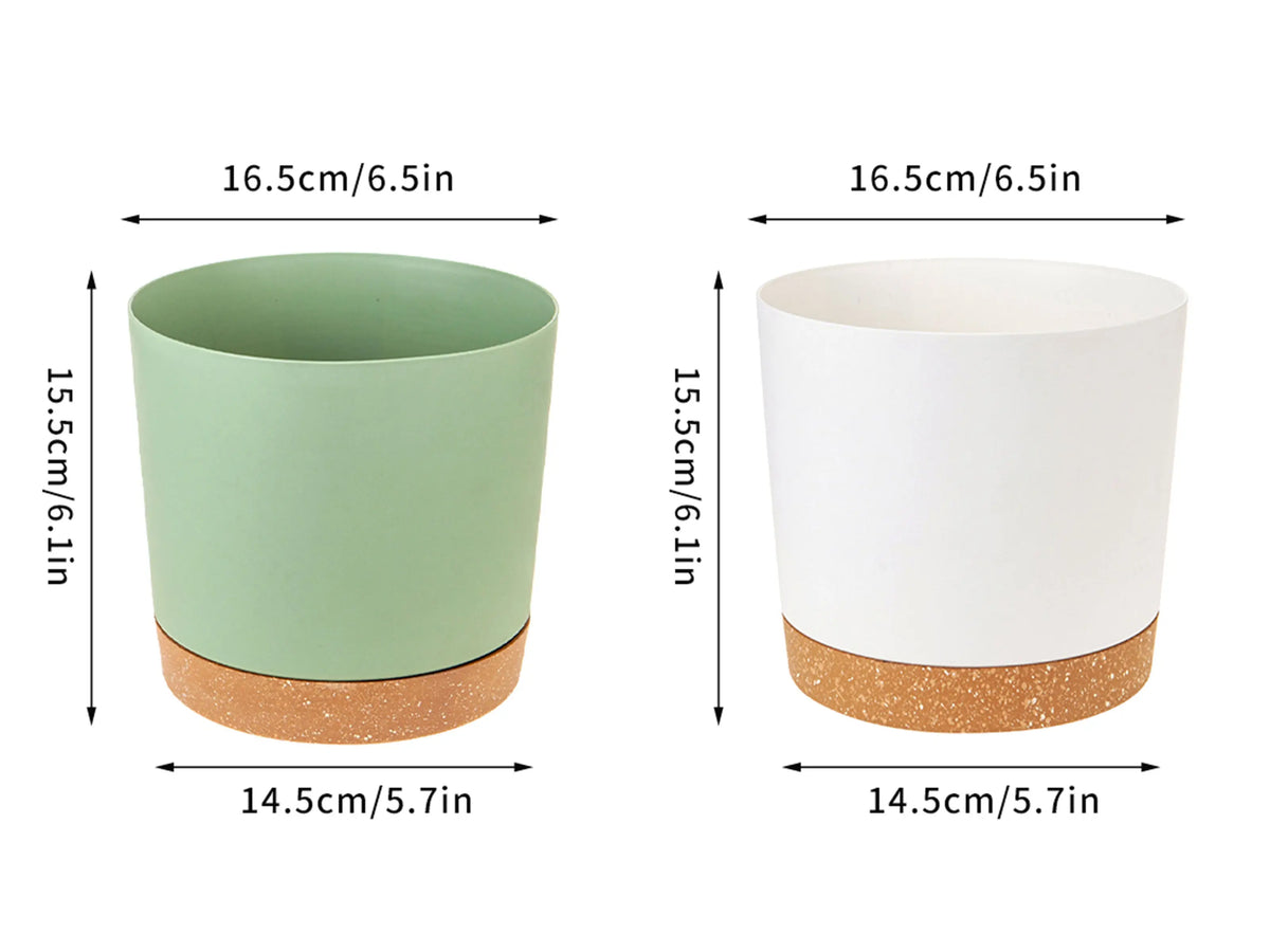 pots fleurs plastique modernes vert clair foncé gris drainage balcon jardin 165cm 145cm 25cm
