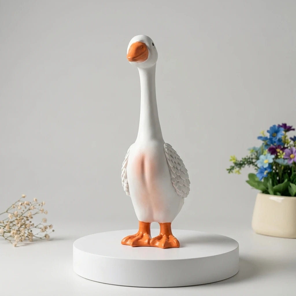 décoration extérieure statue canard blanc résine animaux jardin decor pastoraleextérieur amusante