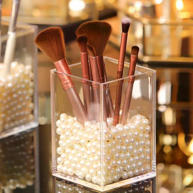 rangements modernes pinceaux maquillage transparent boîte élégante simple organisateur cosmétiques