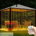 rideau lumineux led blanc chaud 600cm 300cm clips decoration noel moderne