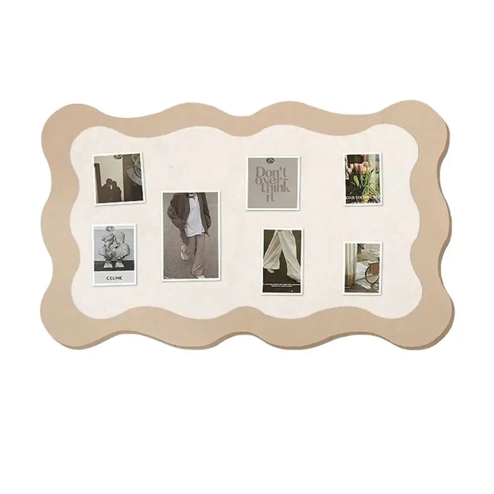 cadre photo auto adhésif beige clair vintage classique clips magnétiques salon chambre decoration 60x40cm