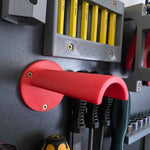 organisateur mural rangement bobines rubans adhésifs supports plastique couleur gris compartiments outils stockage