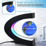 globe magnétique flottant cartographie mondiale led noir bleu doré moderne chambre coucher