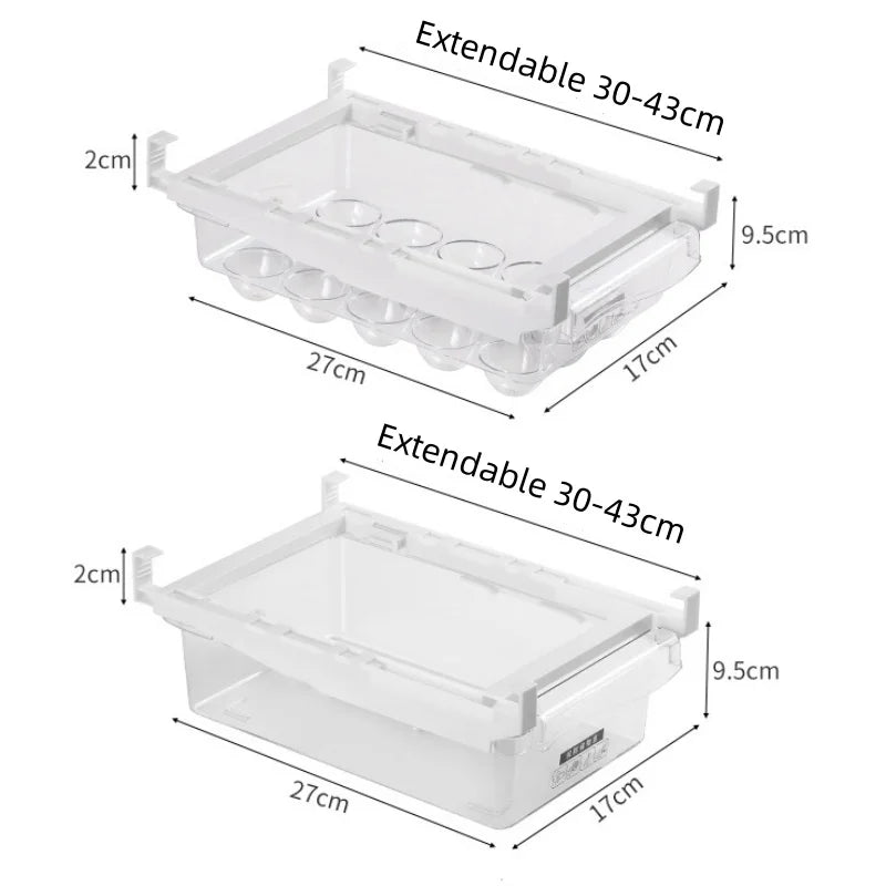 boîtes rangement réfrigérateur transparentes clips extensibles modernes pratique
