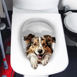 toilettes chat blancs adhésifs animaux moderne salle bains couverture imprimée bricolage